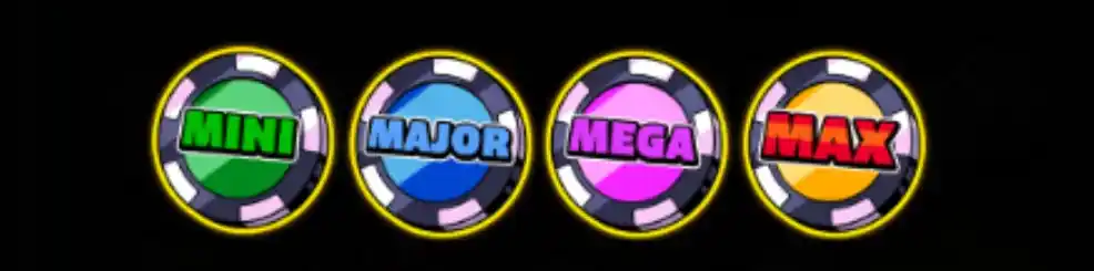 Mini, Major, Mega und Max Jackpot-Chips im Le King Slot